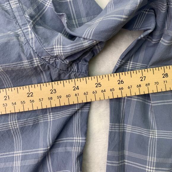 Authentic Fossil Mens 54 XL Blue White Plaid Long Sleeve Button Down Shirt - Picture 6 of 7